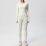 2 PCS Sportswear Yoga Set Gym Clothes Yoga Suits For Women Fitness Set Tracksuits Sports Long Sleeve Crop Top Gym Leggings