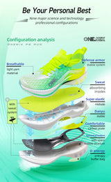 ONEMIX New Carbon Plate Marathon Running Shoes for Men Anti-slip Ultra-light Rebound Athletic Sport Professional Shoes Sneakers