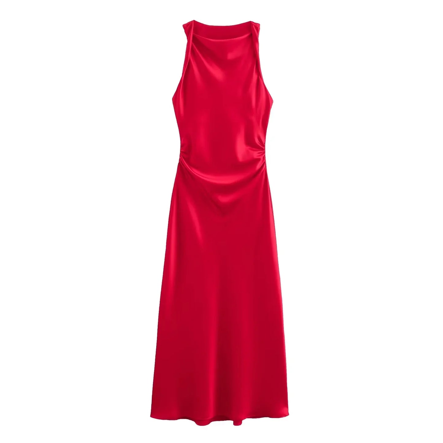 Elegant Satin Summer Slip Dress | Chic Evening Midi for Women