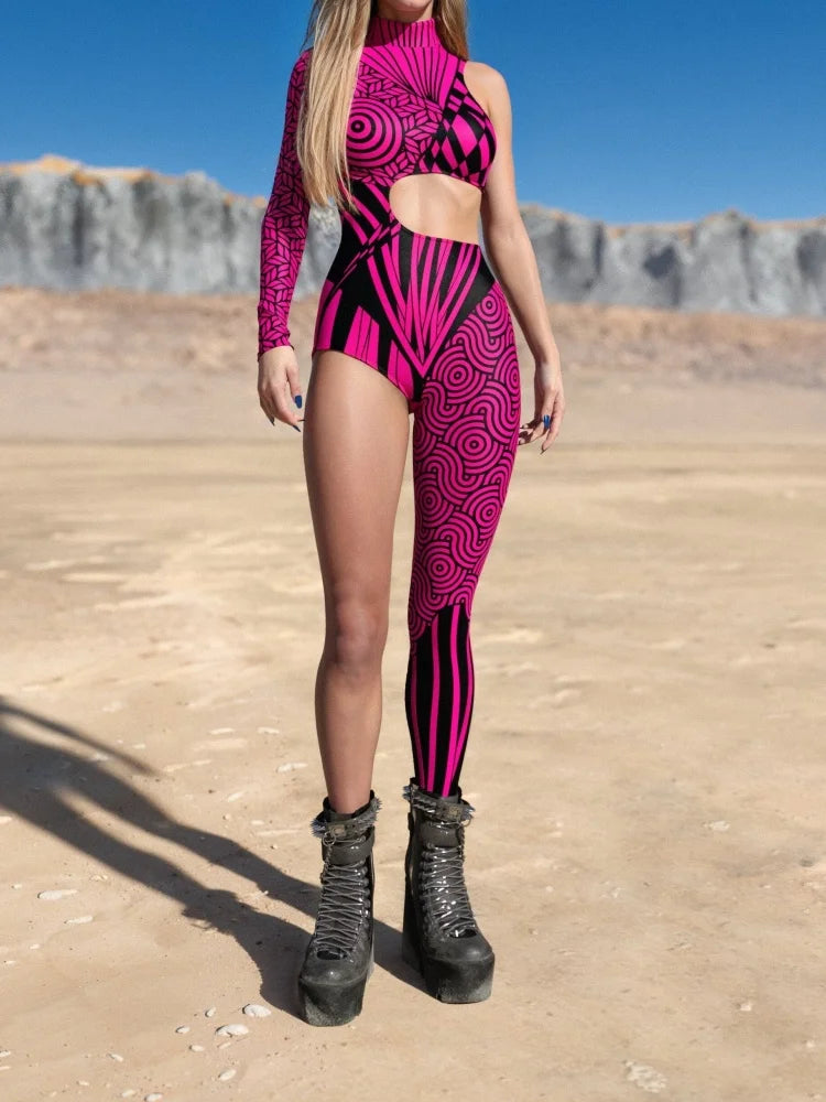 Medieval Art Irregular Lines Bodysuit