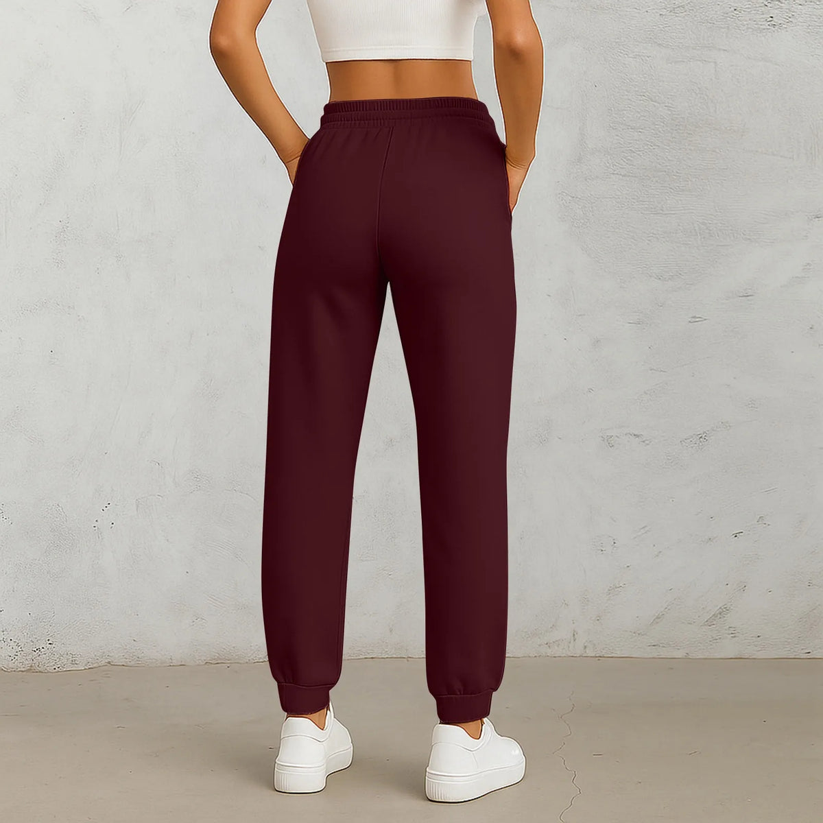 Women's High-Waist Drawstring Straight-Leg Pants
