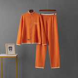 USA-Made Luxury Wool 2-Piece Set: Embroidered Horse Knit Jacket & Pants