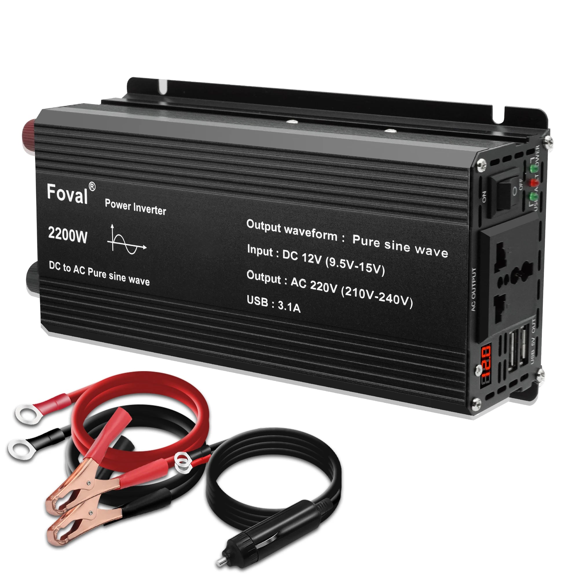 Pure Sine Wave Inverter | DC 12V to AC 220V | 1000W–3000W