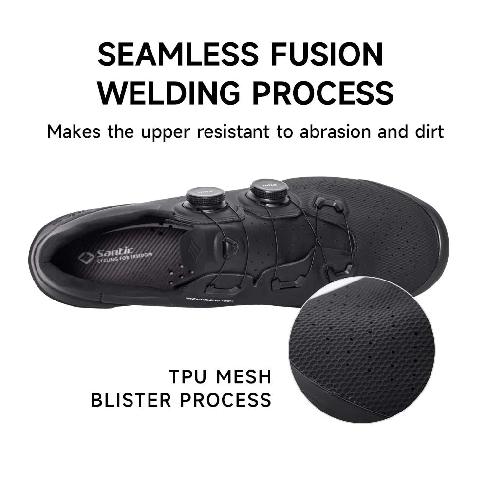 Santic Cycling Shoes Men's Mountain Carbon Fiber Lock Shoes Bicycle Riding Equipment Grade 14 Lightweight TMS24050