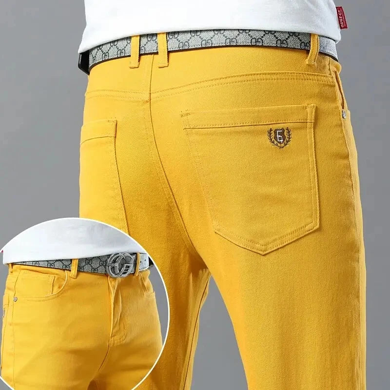 Men's Colorful Stretch Denim Jeans | Slim Fit