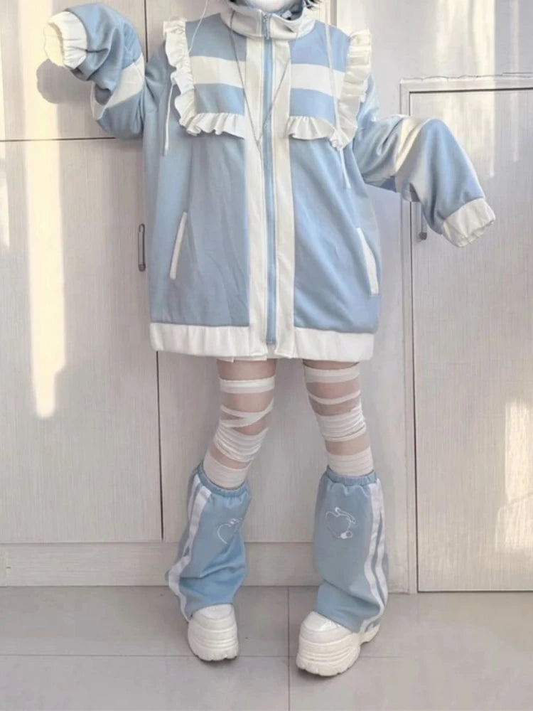 Women's Y2K Ruffle Zip-Up Jacket