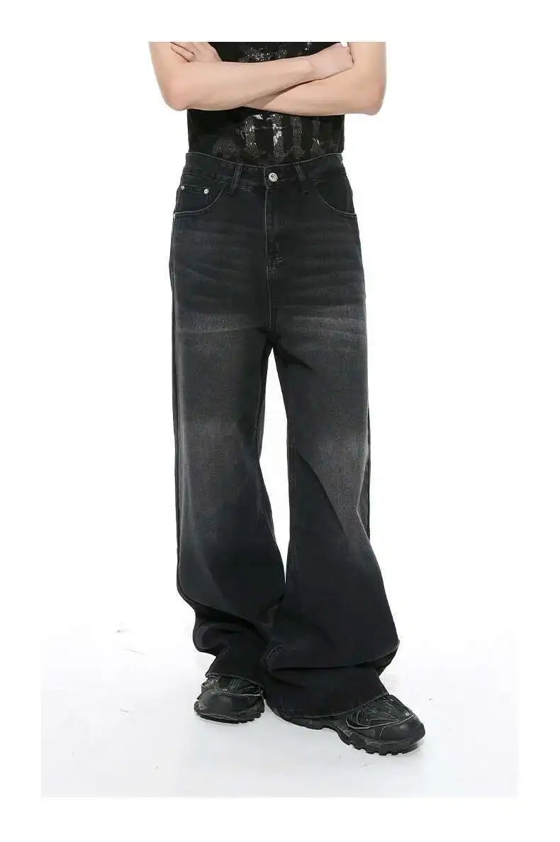 Men’s Vintage Gradient Wide-Leg Jeans