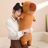 120cm Cartoon Strip Giant Capybara Plush Doll Pillow High Quality Soft Capybara Plush Toy Warm Hug For Girlfriend Birthday Gift