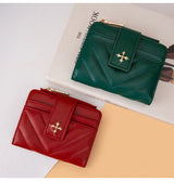Baellerry New Short Simple Women Wallet High Quality Card Holder Buckle Zipper Coin Pocket Female Purses Small Women's Card Bag