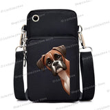 New Mobile Phone Bag Funny Anime Dog Print Shoulder Messenger Bag Women Men Coin Purse Handbag Animal Lover Small Crossbody Bag