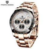 2026 New PAGANI DESIGN Rose Gold Chronograph Men's Watches Luxury Quartz Watch For Men Automatic Date Stainless steel Wristwatch