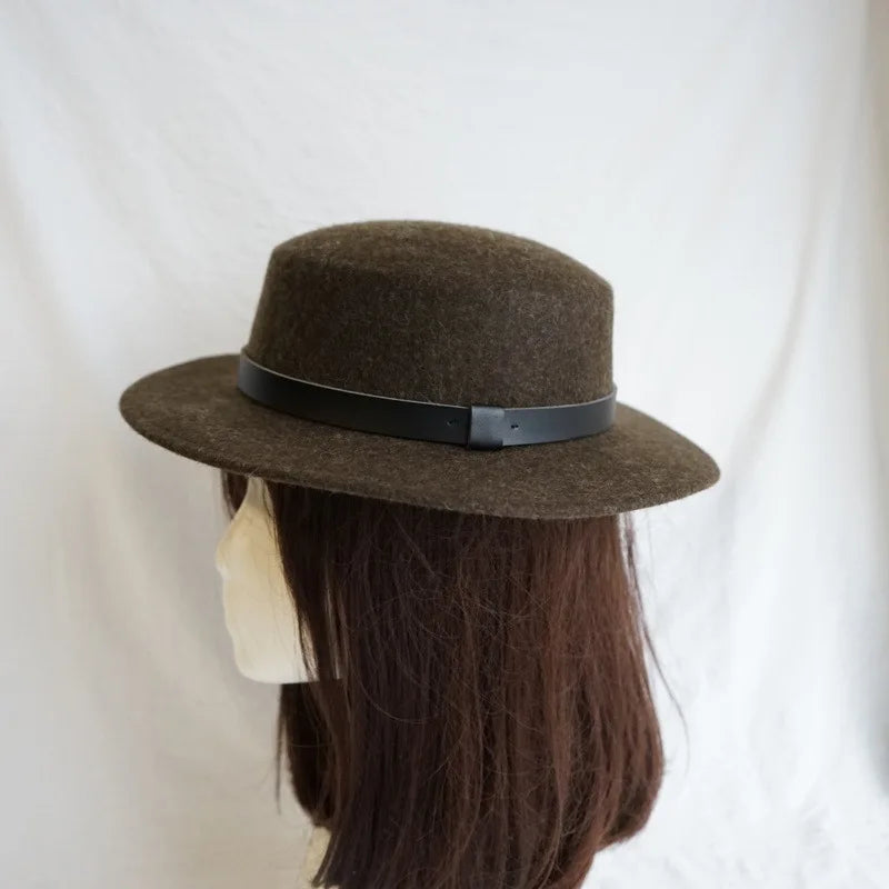 Wool Felt Fedora & Boater Hat – Wide Brim, Unisex