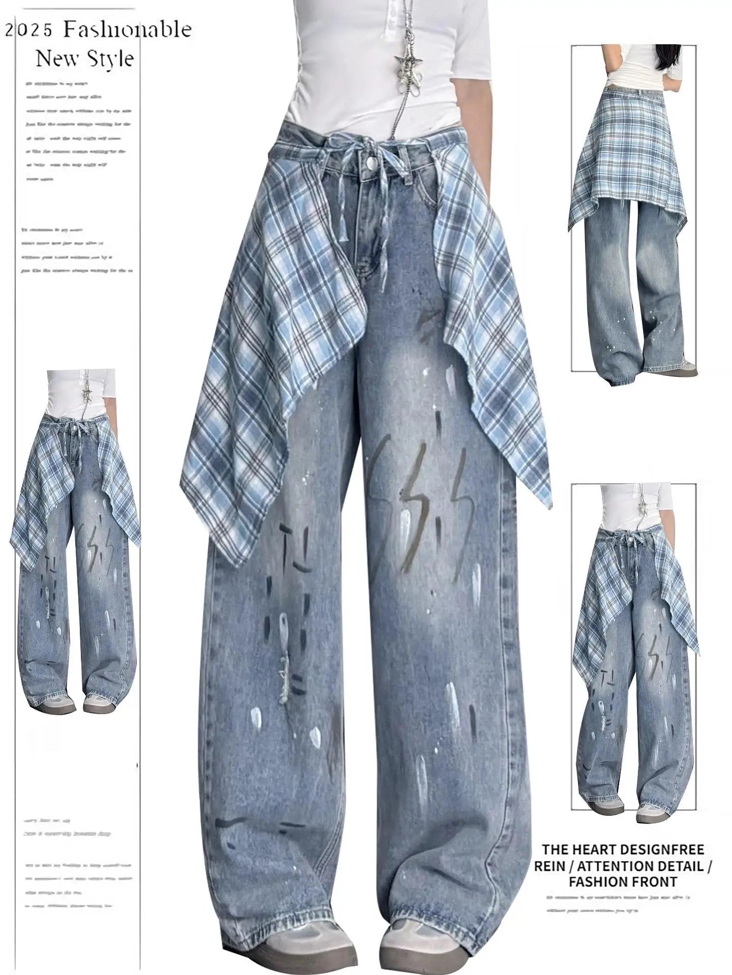 Y2K Baggy Cartoon Embroidery Jeans