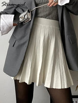 Elegant Knit Pleated Mini Skirt for Women