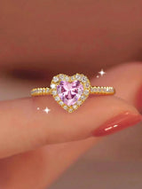 Sterling Silver Sparkling Heart Ring