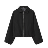 MUJER Women's Puffed Varsity Bomber Jacket | Cropped & Chic