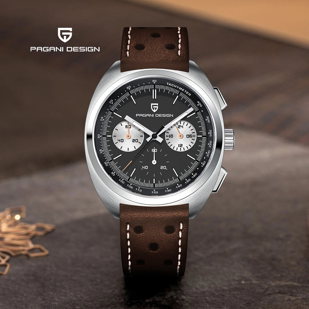 2026 New PAGANI DESIGN Turtle Back Luxury Quartz Watch for Men Fashion Sports Chronograph Men's Watch Luminous Leather strap