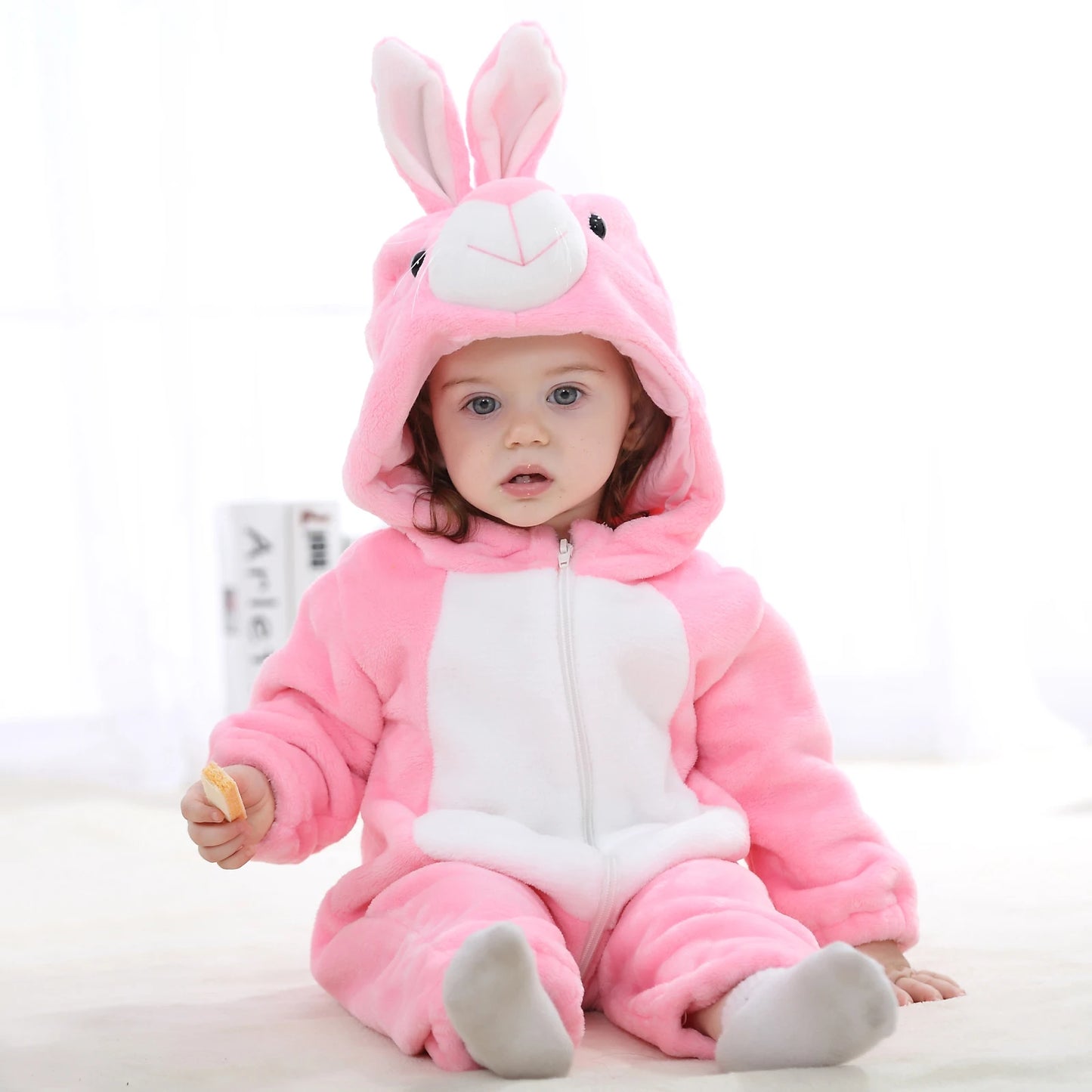 Animal Theme Flannel Baby Romper