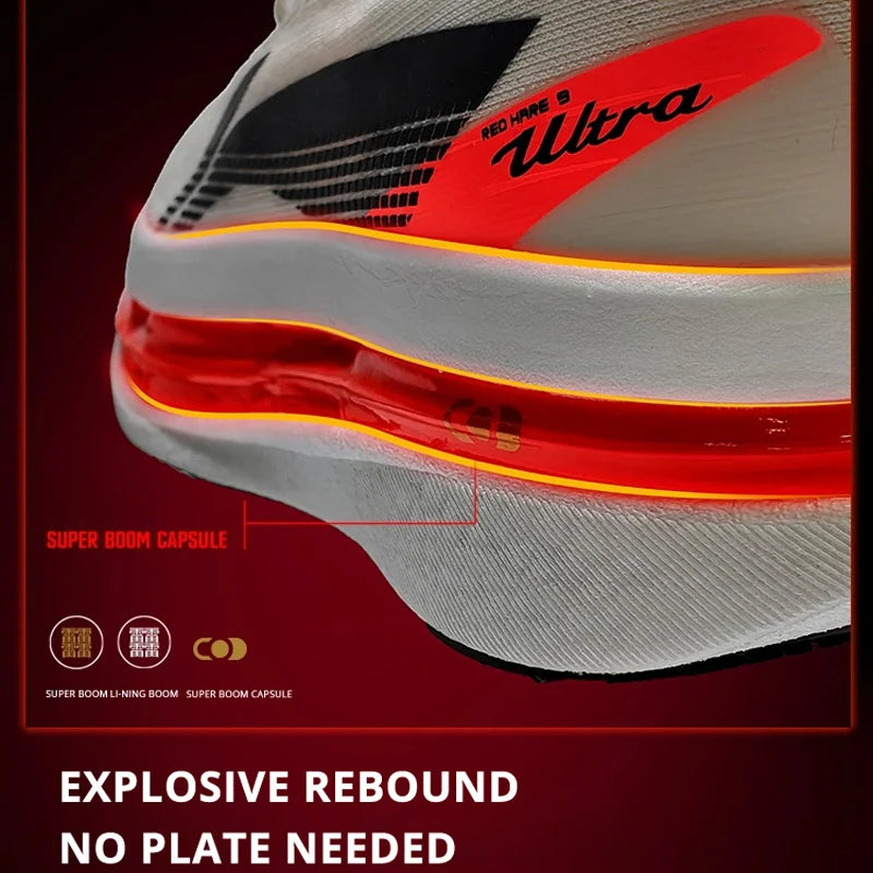 Li-Ning Men's RED HARE 9 ULTRA Racing Running Shoes SUPER BOOM Cushion BOOM FIBER Breathable LiNing Training Sneakers ARPW007