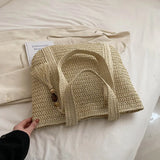 Woven Handbags Ladies Summer Woven Totes Bag with Tassel Women Shoulder Bag Large Capacity Fashion Straw Female Shopper Bag