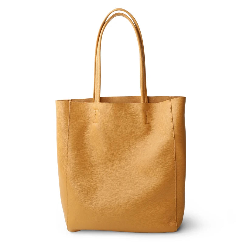 Women Luxury Bag Casual Tote Female Fashion Summer Beach Handbag Lady Popular Soft Cowhide Genuine Leather Shoulder Shopping Bag