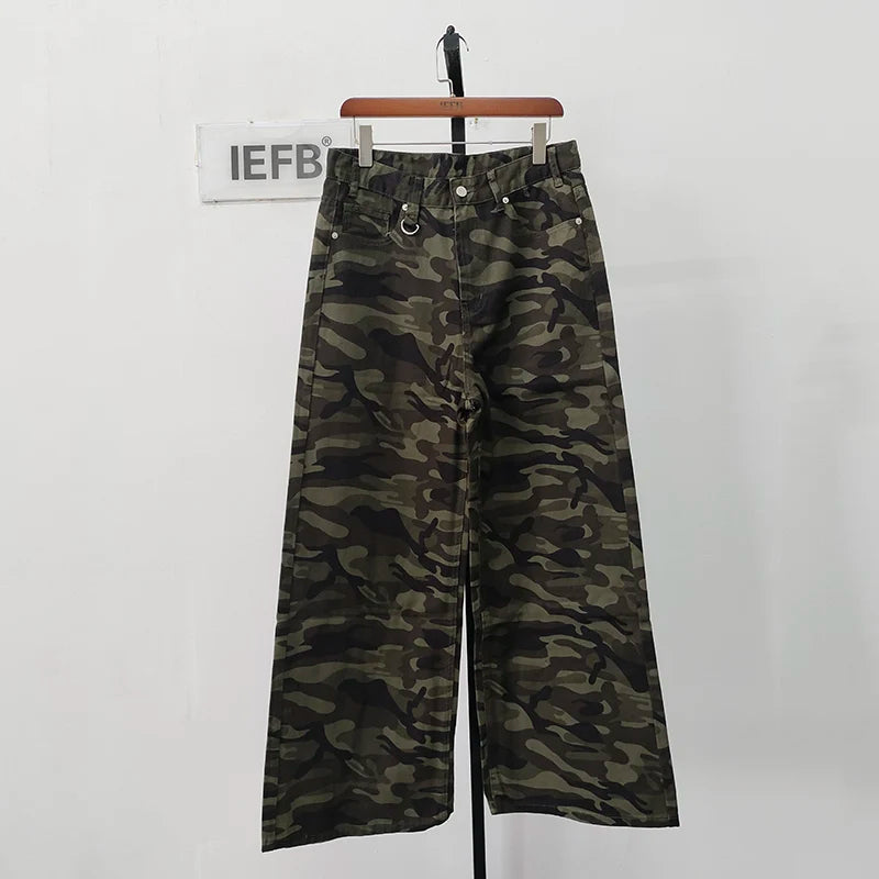 Vintage Camouflage Wide-Leg Men's Jeans