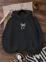 Bow Detail Leopard Print Y2K Hoodie