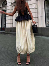 New Summer Off Shoulder Slim Fit Party Suit Elegant Temperament Solid Outfit Ladies Sexy Strapless Top And Pants Two Piece Set