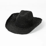 USPOP Crochet Raffia Sun Hat – Curled Brim Straw Hat