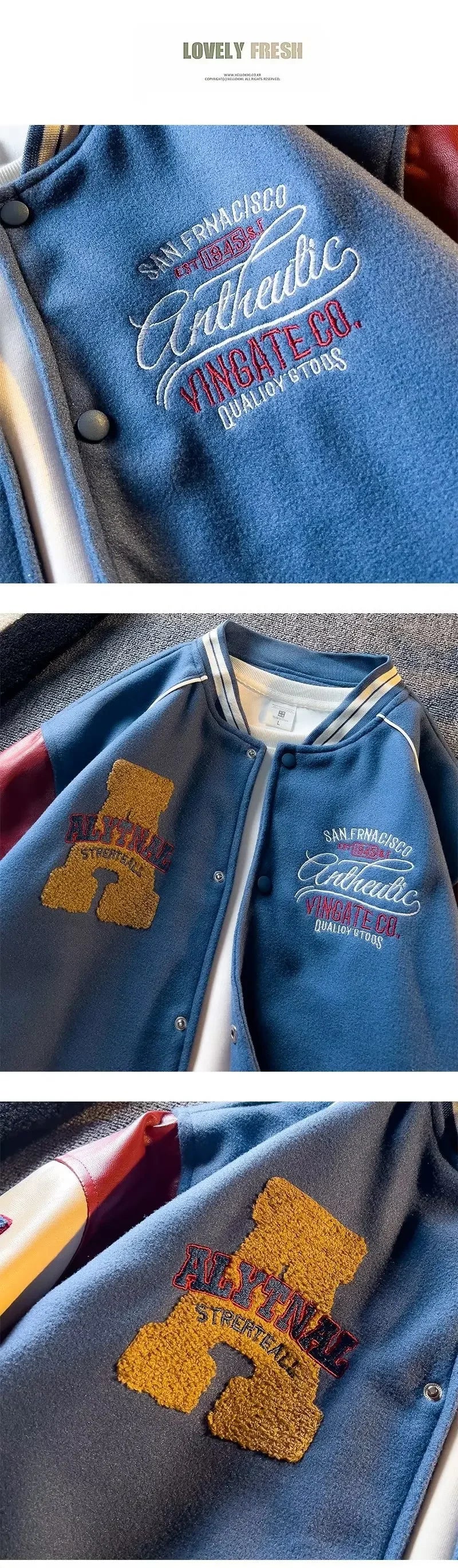 Men’s Embroidered Appliqué Baseball Jacket