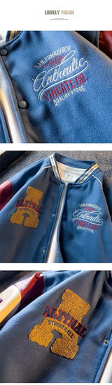 Men’s Embroidered Appliqué Baseball Jacket