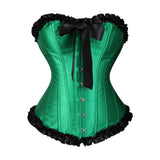 Contrast Ruffled Corset Tube Top