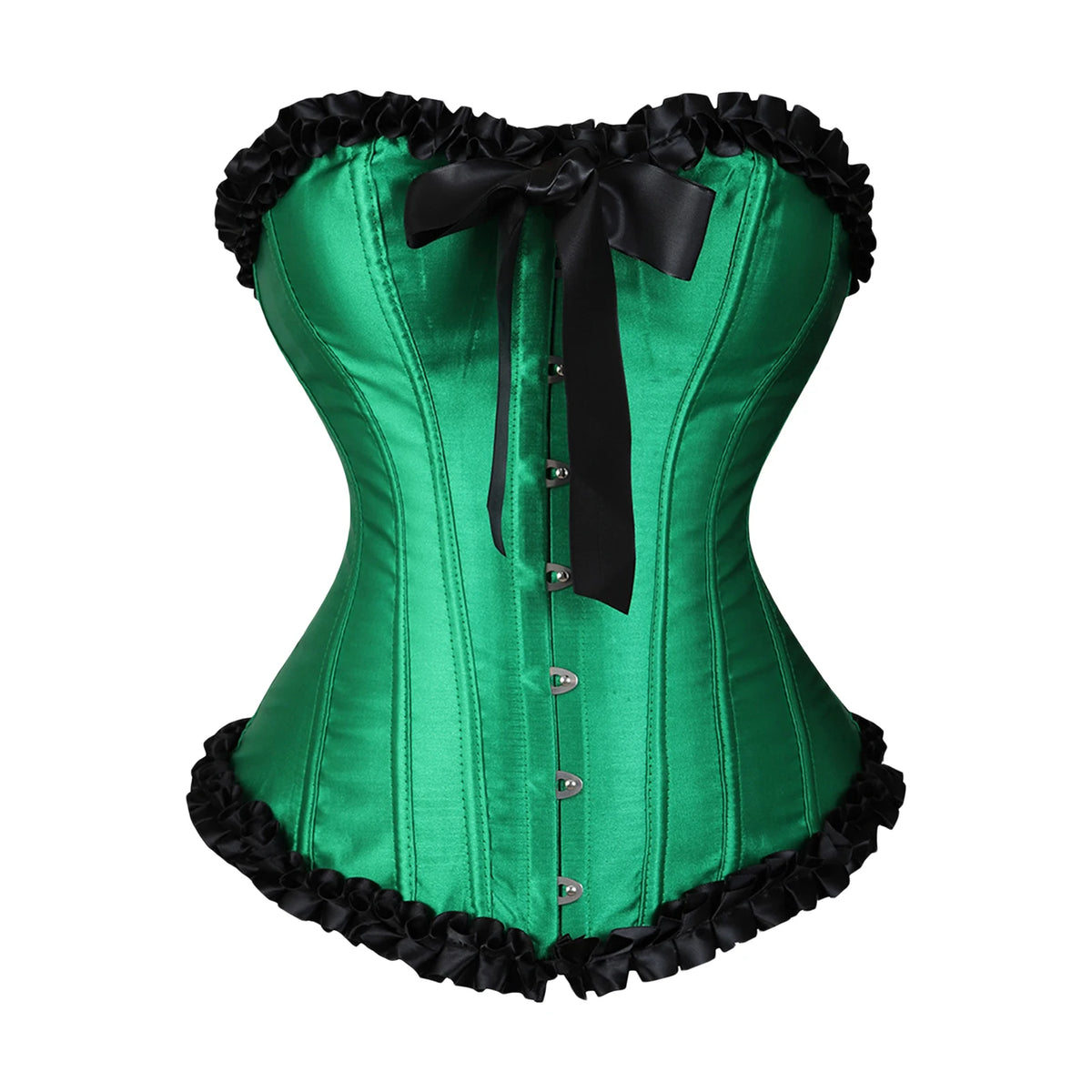Contrast Ruffled Corset Tube Top