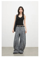 CHIC VEN New Women Jeans Loose Casual High Waist Wide Leg Denim Pants Paisley Female Trousers Spring Autumn 2026