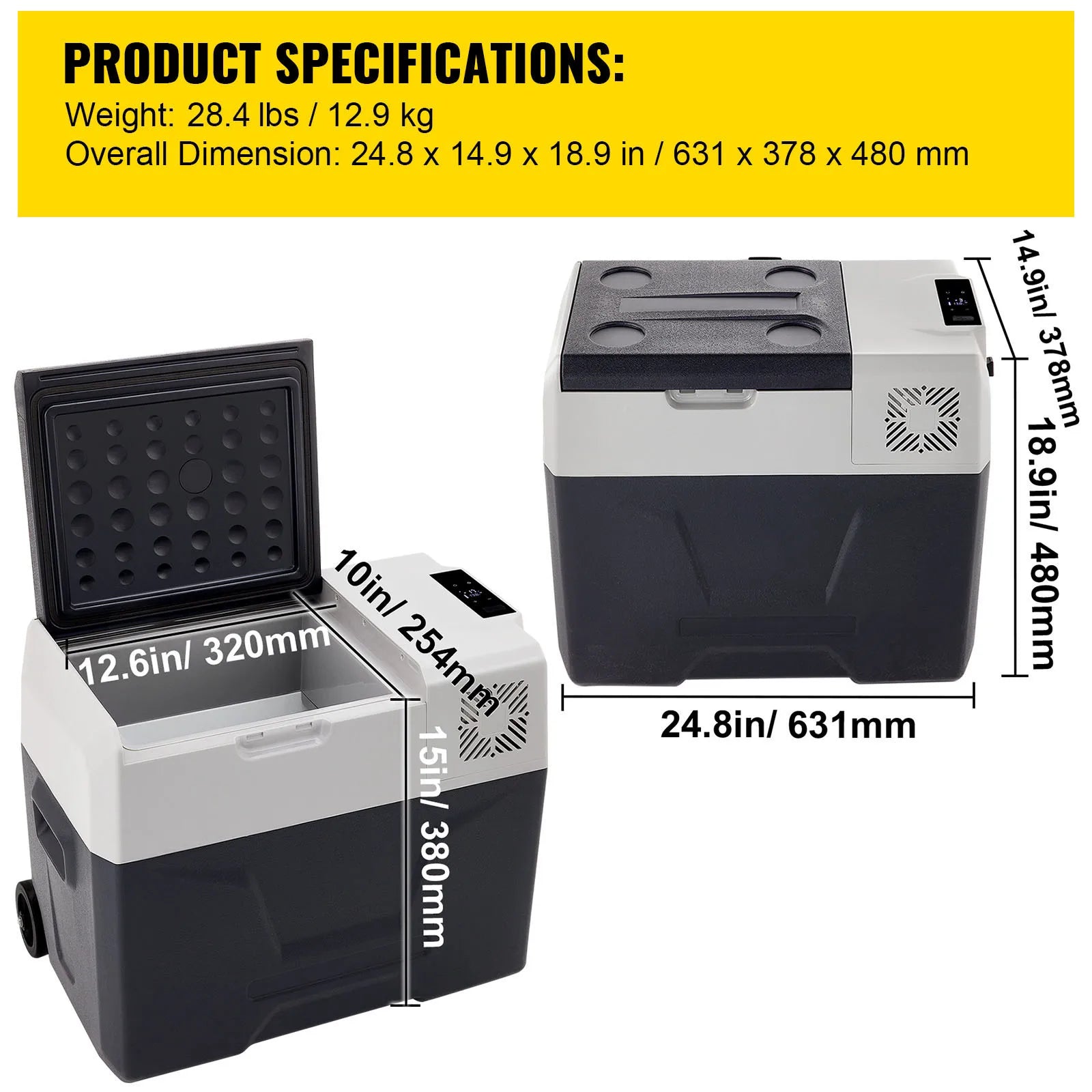 Succebuy 15-55L Portable Cooler Electric Compressor 12V/24V DC 110-240V AC Freezer Refrigerator for Home