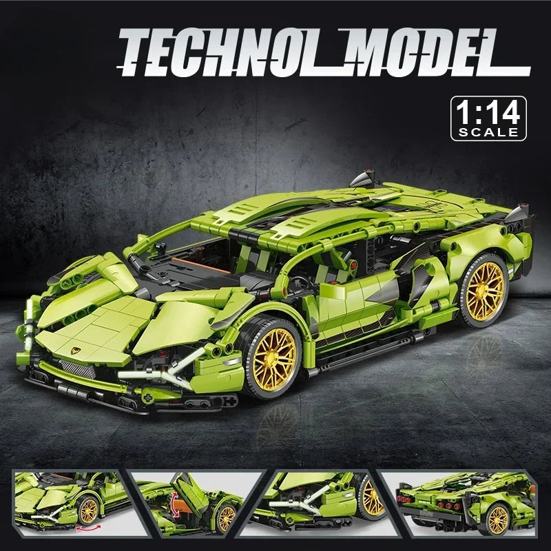 Creative DIY Racing Car Model Building Bricks Kit Advanced MOC Construction Toys for Adults Boys Girls Holiday Gift Idea
