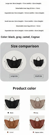Luxury Wing Tote Bucket Bag – Large Capacity Y2K Pleated Handbag