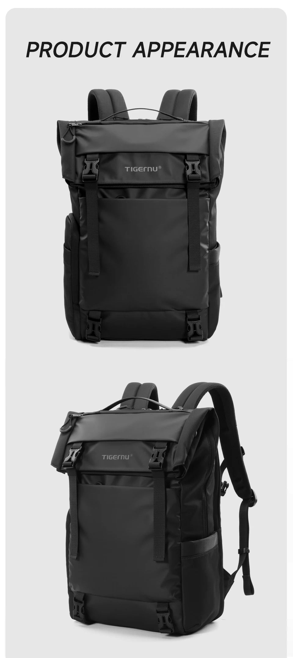 Tigernu Travel Backpack Male TPU Waterproof Backpack Men Bags Expandable Men's Backpack Business Bags School Backpack