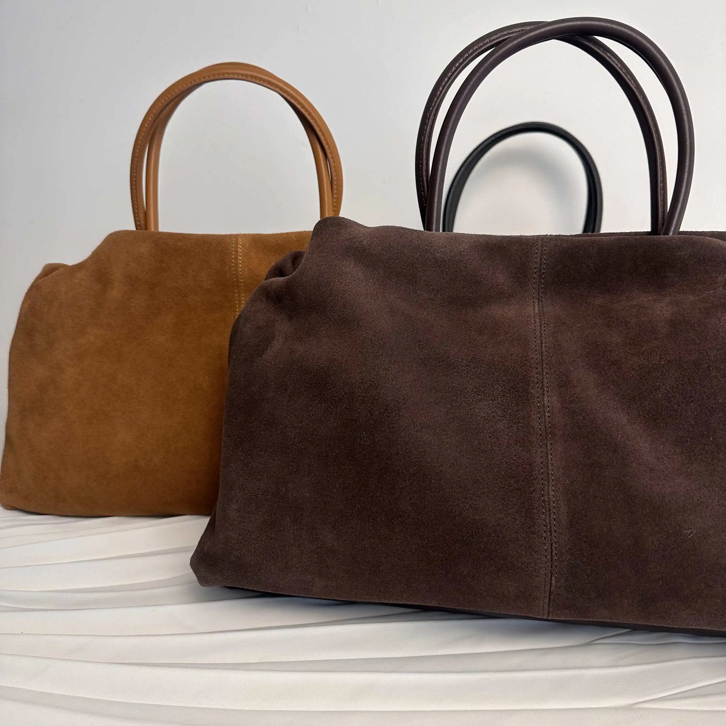 Motingsome Oversized 40cm Women Tote 100% Natural Suede Leather Lady Handbag Luxury Daily Bags Bowling Purses Matte Cowhide Bag