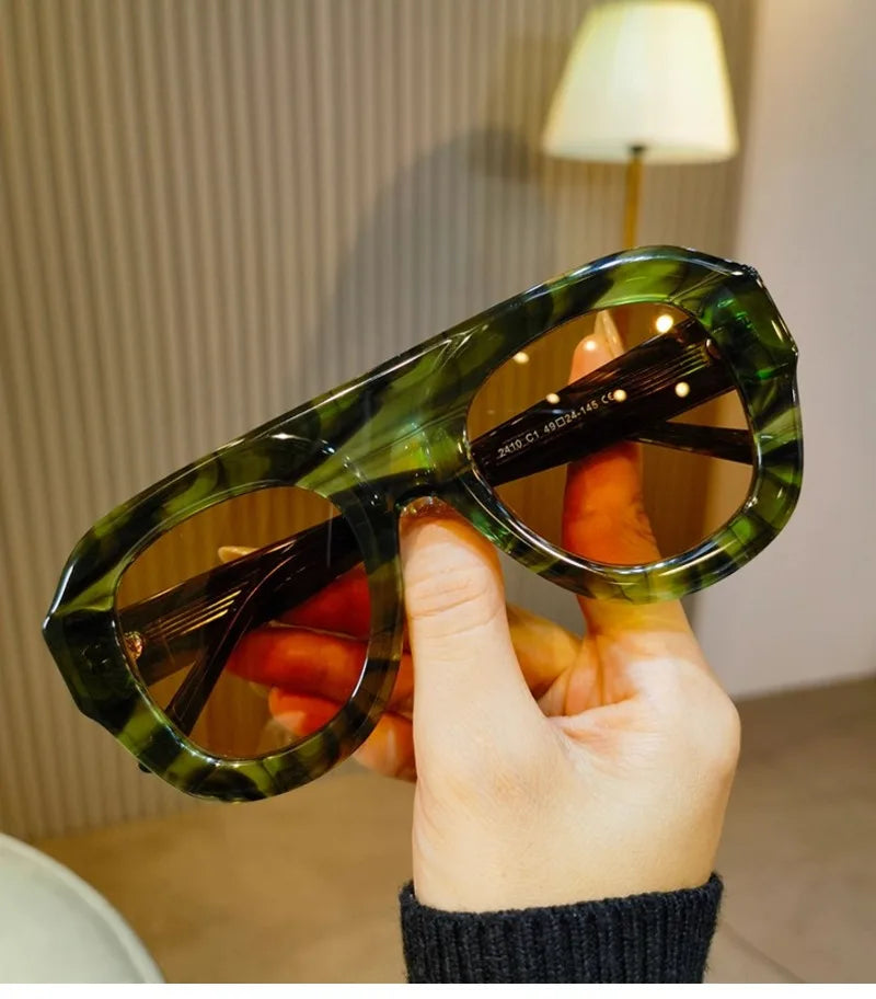 Women's Square Acetate Sunglasses – UV400 & Polarized