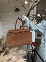 Motingsome 100% Natural Suede Bag Women Tote Luxury Designer Bags Roomy Casual Tote Crossbody Fashionable Handbag and Purses New