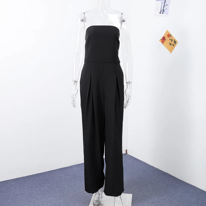 Floral Strapless Vest & Straight-Leg Trouser Set