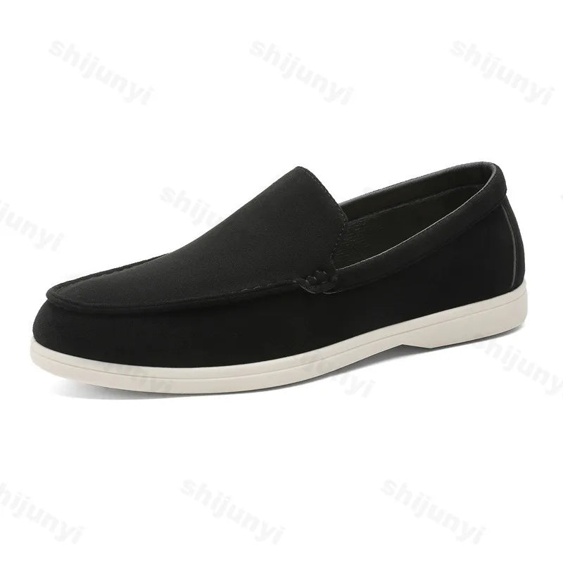 Men Flat Loafers 2025 Frosted Suede Flat Shoes Comfortable Non Slip Fashion Loafers Lightweight Trendy Outdoor Casual Shoes