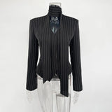 Tuularose 3 Piece Dress Set Women Elegant V-Neck Striped Ribbon Blazer Slim Short Dress Set Fashion Luxury Women Party Dress Set