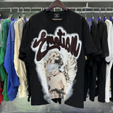 MIXED EMOTION Oversized Cotton Rhinestone T-Shirt