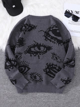 Men's Abstract Eye Jacquard Knit Sweater