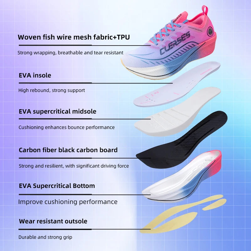CIERSES JINDOUYUN 1.0 Professional Running Shoes for Men 2024 Full Palm Carbon Marathon road sports shoes 2421-8