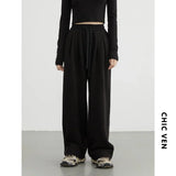 Women's High-Waisted Drawstring Wide-Leg Pants