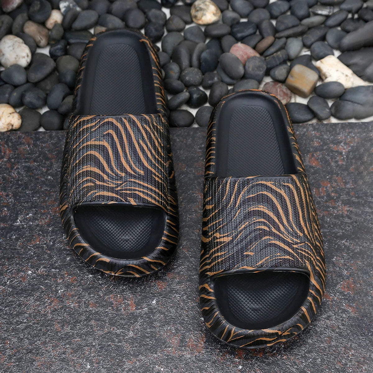 Leopard Print Cloud Slides – Soft Thick-Sole Summer Beach Sandals