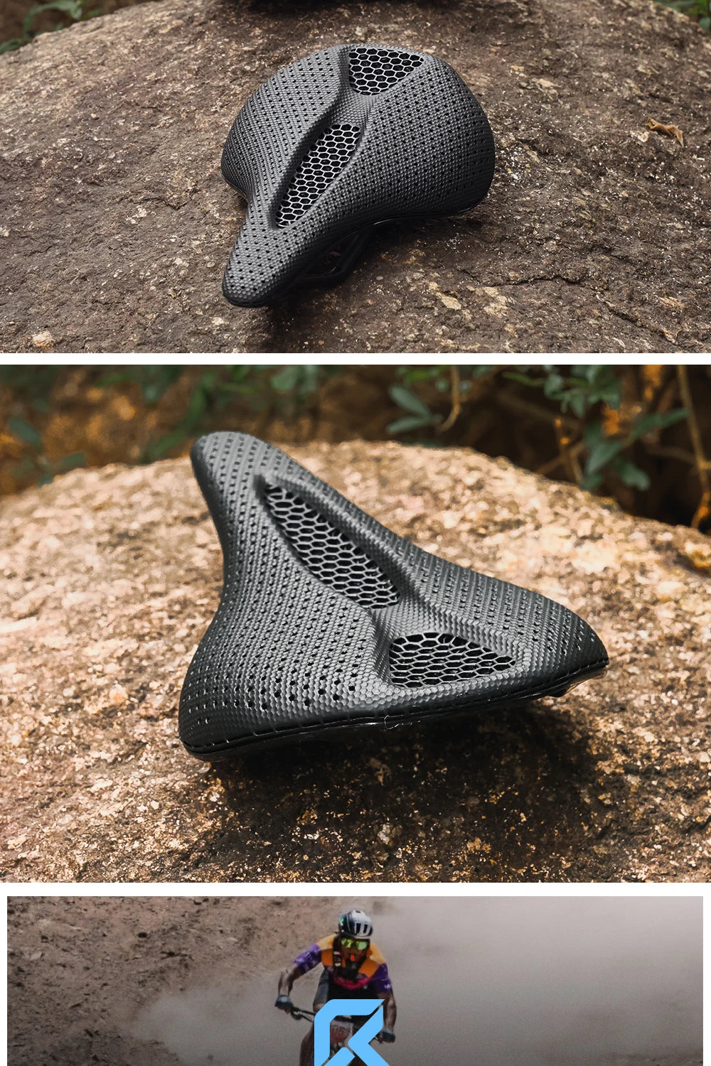RYET Carbon 3D Printed Bike Saddle 145/155mm